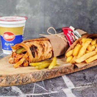 Katık Dürüm+patates Kızartması+ayran(170ml) görseli