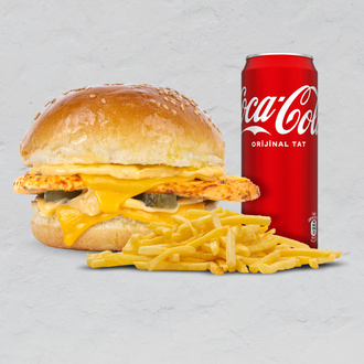 Tavuk Burger + Patates Kızartması+kola görseli