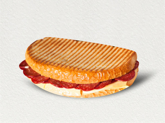 Ayvalık Ekmeğine Sucuklu Kaşarlı Tost görseli