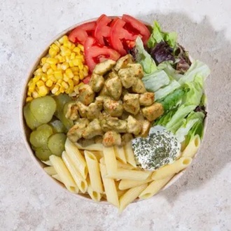 Pesto Soslu Tavuk Makarna Bowl görseli