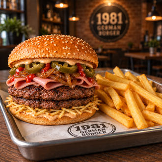 Double Feuer Burger & Patates Kızartması görseli