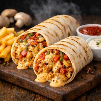 Burger Soslu Tavuk Döner Dürüm görseli