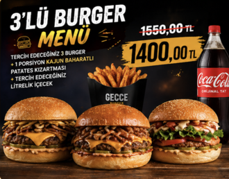 3'Lü Burger Menü görseli