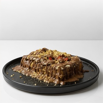 Sütlü Çikolatalı Çilekli & Muzlu Waffle (Büyük Boy) görseli