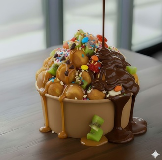 Çikolata & Karamel Waffle Bowl görseli
