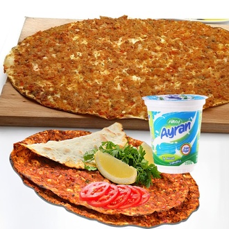3 Lahmacun + 1 Sütaş Ayran 275Ml görseli