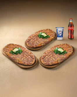 3'Lü Patlıcanlı Lahmacun Menü görseli