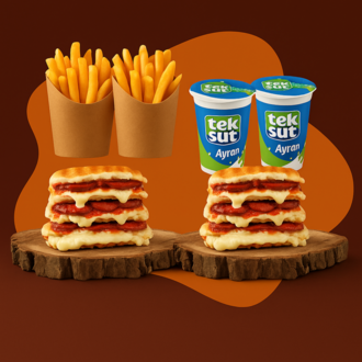 Tostella İki Kişilik Maxi Tost Menü – Çift Sucuklu Kaşarlı Tost Menü görseli