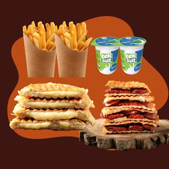 Tostella İki Kişilik Tost Menü – Kaşarlı Sucuklu & Çift Kaşarlı görseli