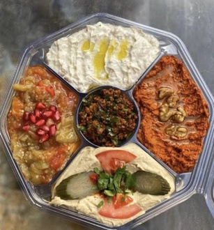 Beş Çeşit Etsiz Meze Tabağı görseli