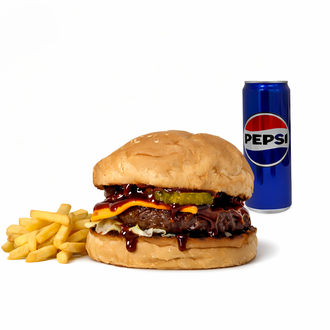 Barbekü Menü (Burger+patates+330ml İçecek) görseli