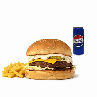 Trüf Mayonezli Menü (Burger+patates+330ml İçecek) görseli