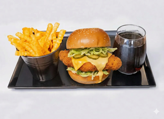 Cury Soslu Crispy Chicken Burger Menü görseli