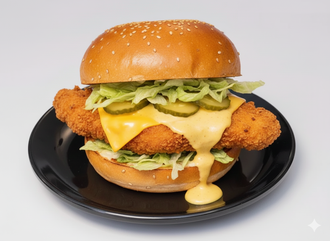 Cury Soslu Crispy Chicken Burger görseli