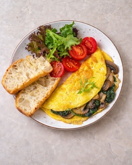 Mantarlı Ispanaklı Omlet görseli