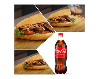 3 Tane Izgarada Köfte Ekme+ 1 L Coca Cola görseli