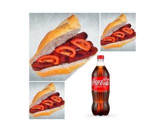 3 Sucuk Ekmek+ Coco Cola 1 L görseli