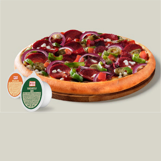 Dilediğin Büyük Boy Gurme Pizza + 2 Adet Sos görseli