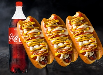 3'Lü Hot Dog Sandviç Menü görseli
