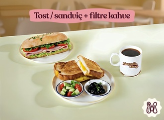 Kavurmalı Bazlama Tost Ms + Filtre Kahve görseli