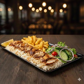 Pilav Üstü Közde Yaprak Döner + Ayran görseli