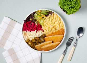 Veggy Şinitzel Makarna Bowl görseli