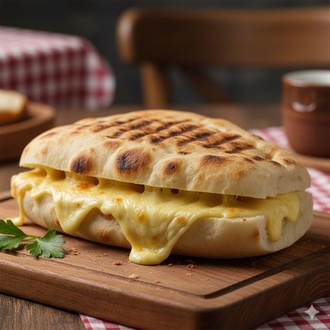 Bazlama Ekmeğinde Bol Kaşarlı Tost görseli