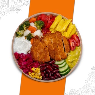 Makarnalı Schnitzel Bowl Kase görseli