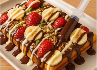 Muz&çilek Waffle görseli
