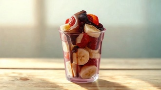 Happy Bowl Cup Waffle - Çilek Ve Muz görseli