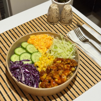 Barbekü Soslu Tavuklu Bowl görseli