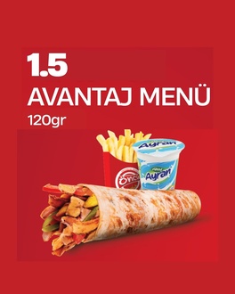 Avantajlı 1,5 Tavuk Döner Dürüm Menü görseli