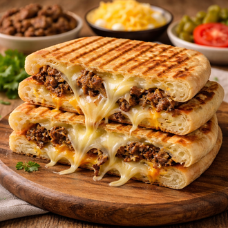 Bazlama Kavurma Kaşarlı Tost görseli