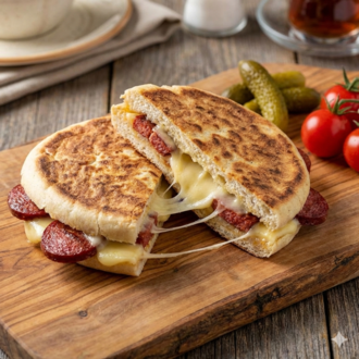 Bazlama Sucuklu Kaşarlı Tost görseli