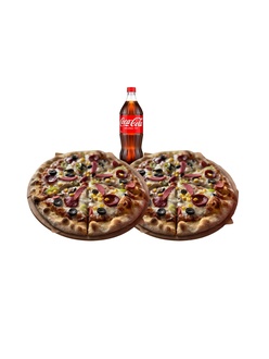 2 Orta Boy Pizza + 1 Lt İçecek görseli