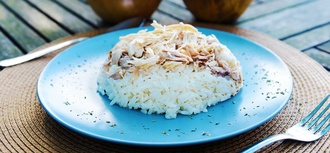 Pilav Üstü Özel Soslu Tavuk Ve Ayran (1 Porsiyon) görseli