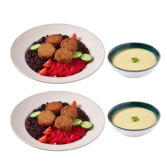 2 X Chickpeas Ball / Falafel Salata & 2 Adet Çorba görseli