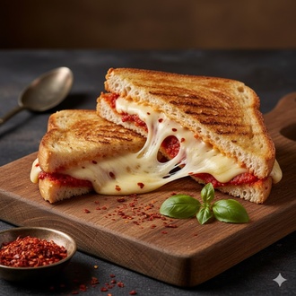 Çift Kaşarlı Biberli Salçalı Tost görseli