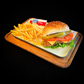 Chicken Strip Cheese Burger Menü 1 görseli