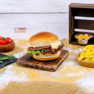 Klasik Burger+coca Cola görseli