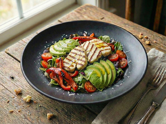 Avokadolu Hellim Salata görseli