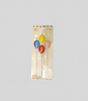 Renkli Balon Mum (4Adet) görseli