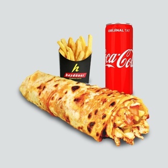 Tavuk Döner Mega (L) + Patates Kızartması(küçük) + Coca Cola (33 Cl.) görseli