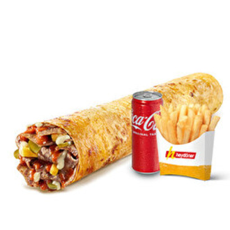 Et Döner Medium (M) + Patates Kızartması(küçük) + Coca Cola (33 Cl.) görseli