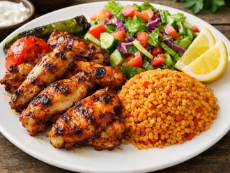Çıtır Tavuk Kanat (1 Kg.) + Bol Bulgur Pilavı + Çoban Salata Avantajlı Menü görseli