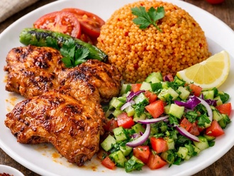 Çıtır Tavuk Kelebek (500 Gr.) + Bol Bulgur Pilavı + Çoban Salata Avantajlı Menü görseli