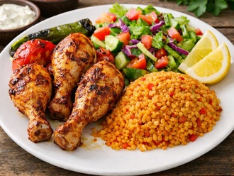 Çıtır Tavuk İncik (500 Gr.) + Bol Bulgur Pilavı + Çoban Salata Avantajlı Menü görseli