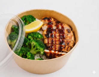 Chicken With Teriyaki Sauce Bowl görseli