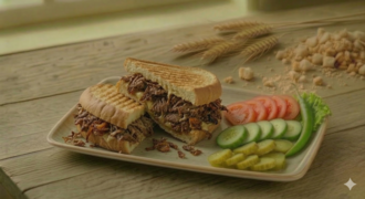 Yarım Ekmek Arası Kavurmalı & Kaşarlı Tost görseli