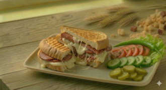 Yarım Ekmek Arası Beyaz Peynirli & Salamlı Tost görseli